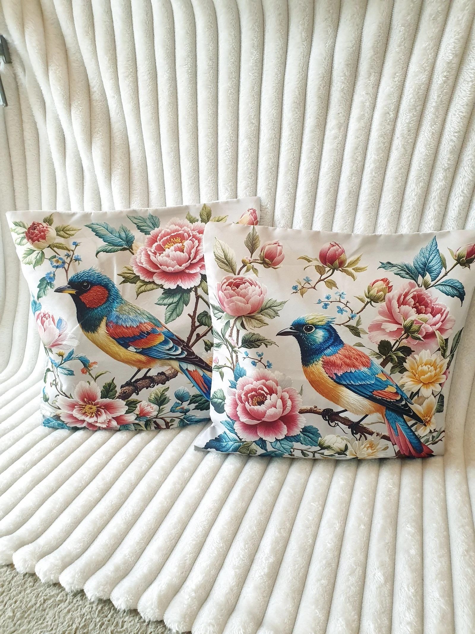 Lot de 2 housses de coussin 45x45cm décoration intérieur extérieur jardin meuble 